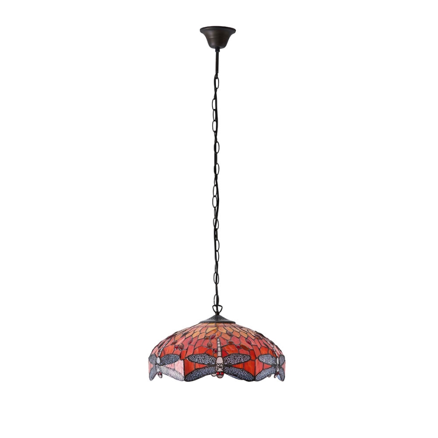 Endon 64081 - Pakabinamas sietynas su grandine Tiffany DRAGONFLY 3xE27/60W/230V skersmuo 41 cm