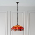 Endon 64082 - Pakabinama liustra su grandine Tiffany DRAGONFLY 3xE27/60W/230V, skersmuo 50 cm