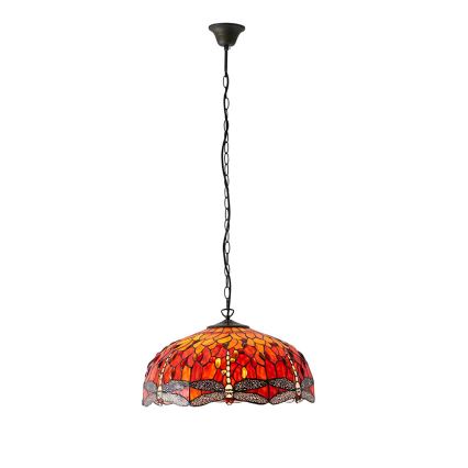 Endon 64082 - Pakabinama liustra su grandine Tiffany DRAGONFLY 3xE27/60W/230V, skersmuo 50 cm