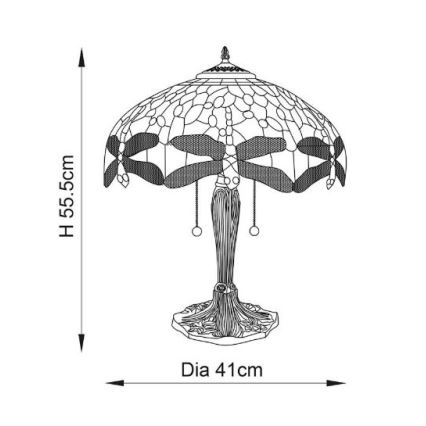 Endon 64085 - Stalinis šviestuvas LAUMŽIRGIS 2xE27/60W/230V diametras 41 cm