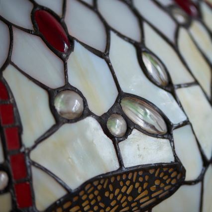 Endon 64085 - Stalo lempa Tiffany DRAGONFLY 2xE27/60W/230V skersmuo 41 cm