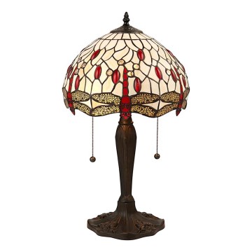 Endon 64086 - Tiffany stalinis šviestuvas DRAGONFLY, 2xE27/60W/230V, skersmuo 30 cm