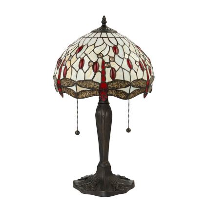 Endon 64086 - Tiffany stalinis šviestuvas DRAGONFLY, 2xE27/60W/230V, skersmuo 30 cm