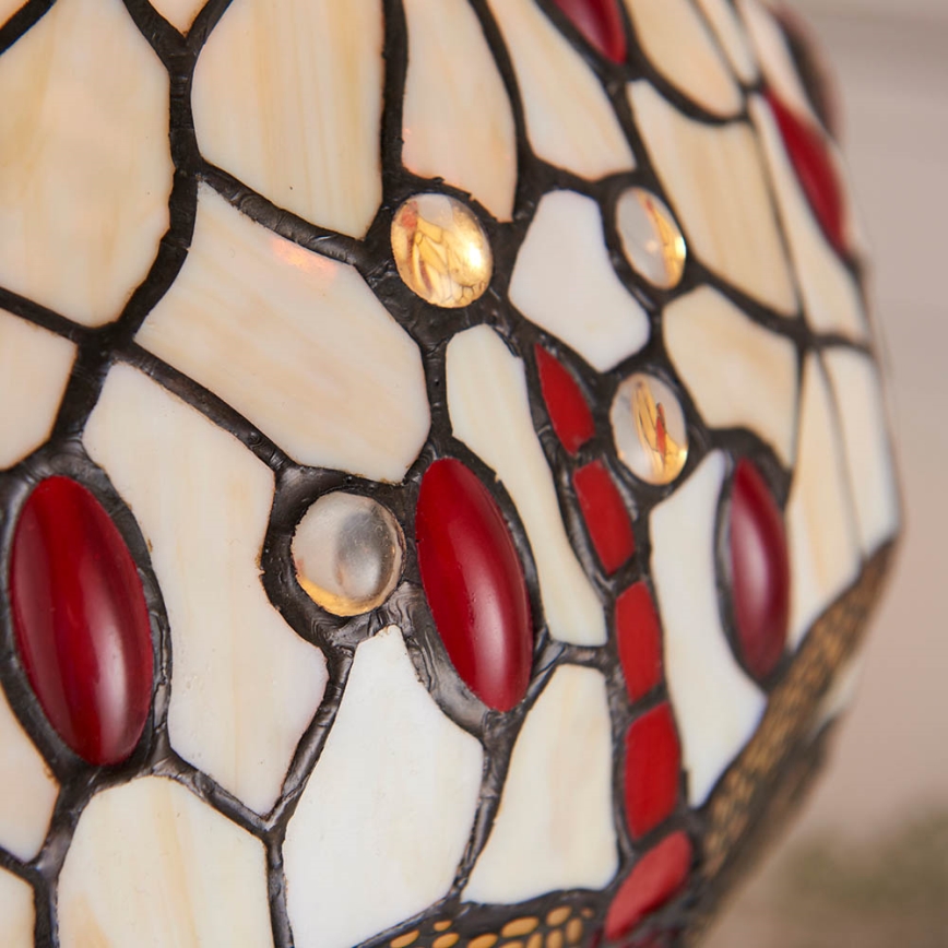 Endon 64086 - Tiffany stalinis šviestuvas DRAGONFLY, 2xE27/60W/230V, skersmuo 30 cm