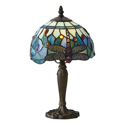 Endon 64088 - stalinė lempa Tiffany DRAGONFLY 1xE14/7W/230V, skersmuo 20 cm