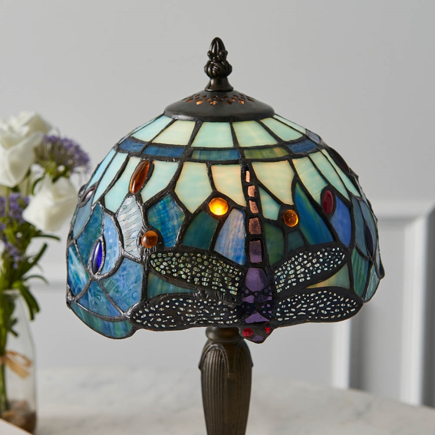 Endon 64088 - stalinė lempa Tiffany DRAGONFLY 1xE14/7W/230V, skersmuo 20 cm