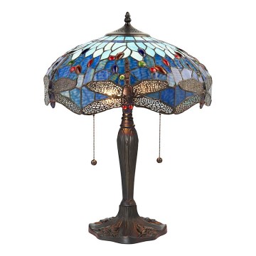 Endon 64089 - Stalinė lempa Tiffany DRAGONFLY 2xE27/60W/230V skersm. 41 cm