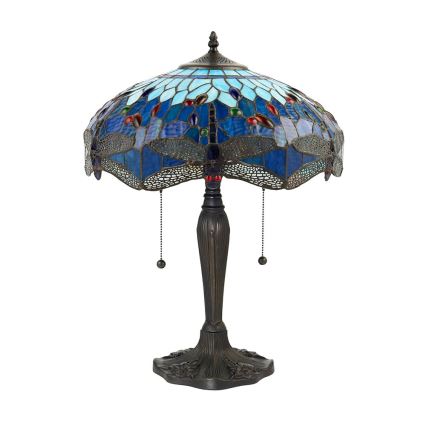 Endon 64089 - Stalinė lempa Tiffany DRAGONFLY 2xE27/60W/230V skersm. 41 cm
