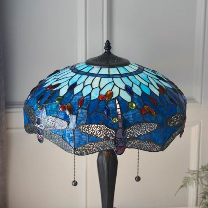 Endon 64089 - Stalinė lempa Tiffany DRAGONFLY 2xE27/60W/230V skersm. 41 cm