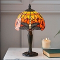 Endon 64091 - Stalinė lempa Tiffany DRAGONFLY 1xE14/7W/230V, skersmuo 20 cm