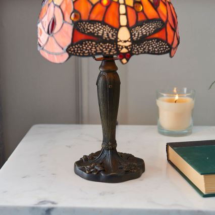 Endon 64091 - Stalinė lempa Tiffany DRAGONFLY 1xE14/7W/230V, skersmuo 20 cm