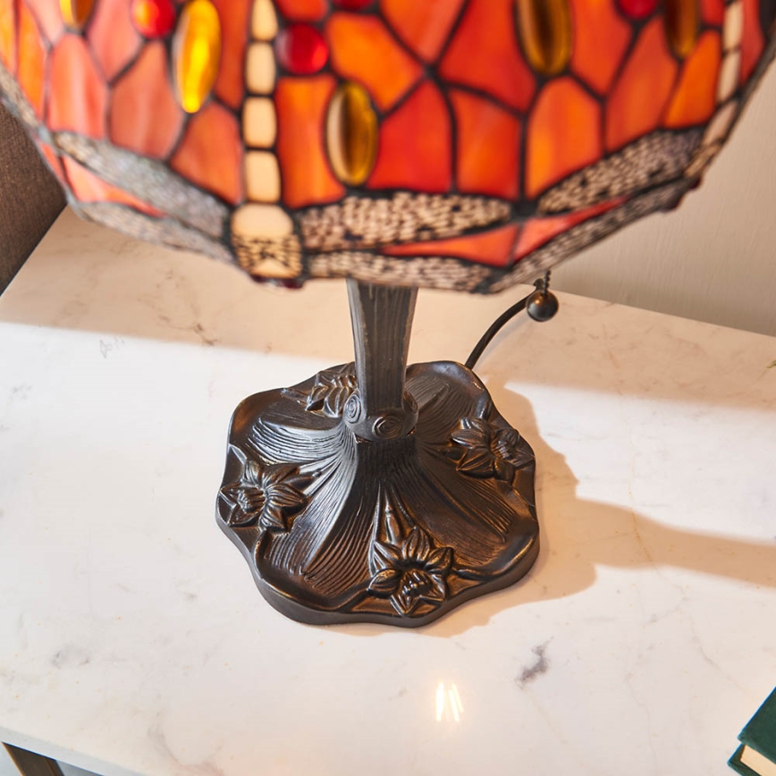 Endon 64092 - Stalinė lempa Tiffany DRAGONFLY 2xE27/60W/230V skersmuo 30 cm