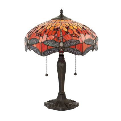 Endon 64093 - Stalinis šviestuvas Tiffany DRAGONFLY 2xE27/60W/230V Ø 41 cm