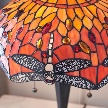 Endon 64093 - Stalinis šviestuvas Tiffany DRAGONFLY 2xE27/60W/230V Ø 41 cm