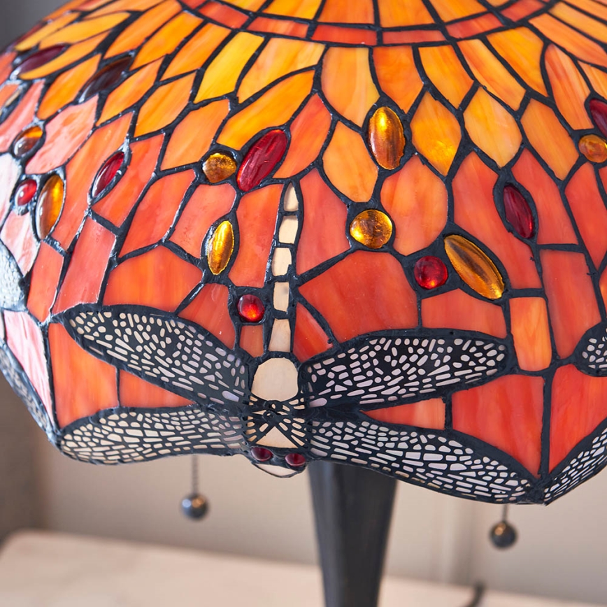 Endon 64093 - Stalinis šviestuvas Tiffany DRAGONFLY 2xE27/60W/230V Ø 41 cm