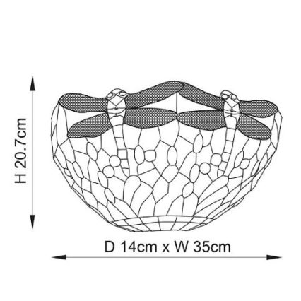 Endon 64102 - Sieninis šviestuvas Tiffany DRAGONFLY 1xE14/40W/230V