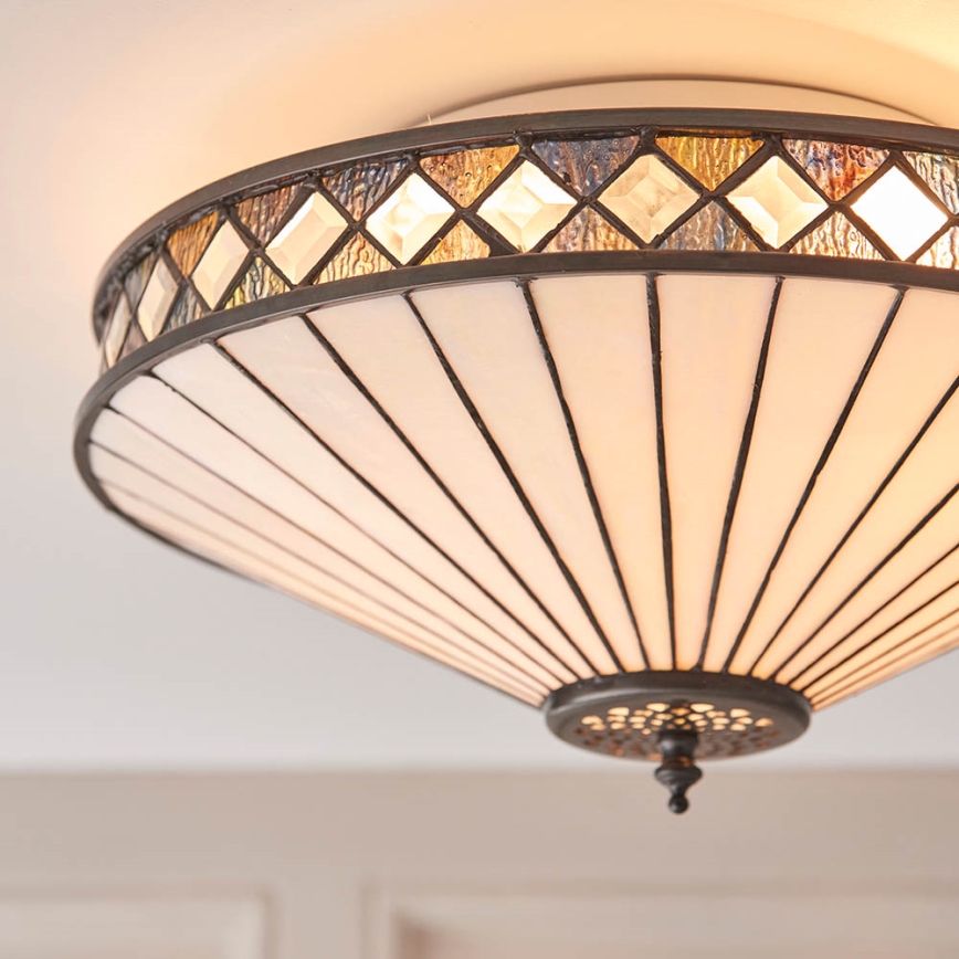 Endon 64145 - Lubinis šviestuvas FARGO 2xE27/60W/230V diametras 41,5 cm