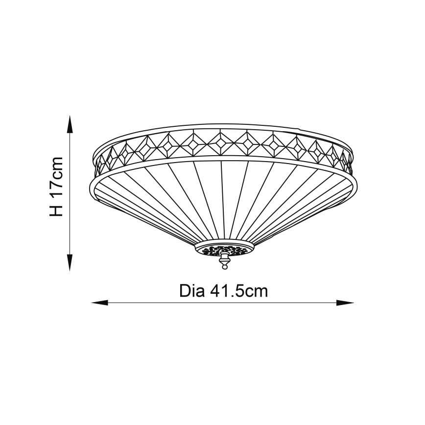 Endon 64145 - Lubinis šviestuvas FARGO 2xE27/60W/230V diametras 41,5 cm
