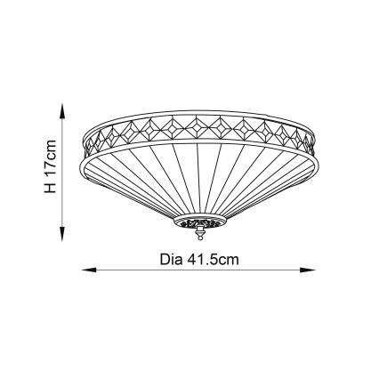 Endon 64145 - Lubinis šviestuvas Tiffany FARGO 2xE27/60W/230V, skersmuo 41,5 cm