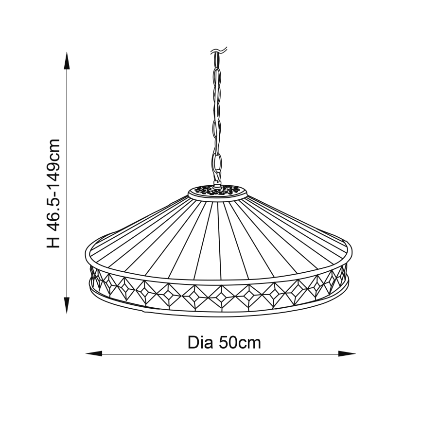 Endon 64147 - Sietynas, kabinamas ant grandinės FARGO 1xE27/60W/230V diametras 50 cm