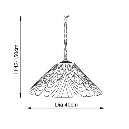 Endon 64162 - Sietynas, kabinamas ant grandinės HECTOR 1xE27/60W/230V diametras 40 cm