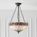 Endon 64175 - liustra ant grandinės Tiffany HUTCHINSON 3xE27/60W/230V skersmuo 40 cm