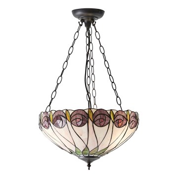 Endon 64175 - liustra ant grandinės Tiffany HUTCHINSON 3xE27/60W/230V skersmuo 40 cm