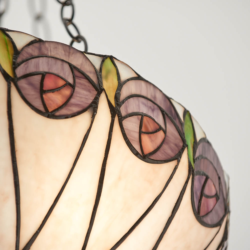 Endon 64175 - liustra ant grandinės Tiffany HUTCHINSON 3xE27/60W/230V skersmuo 40 cm