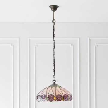 Endon 64176 - Pakabinamas šviestuvas ant grandinės Tiffany HUTCHINSON 1xE27/60W/230V skersmuo 40 cm