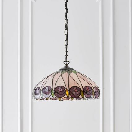 Endon 64176 - Pakabinamas šviestuvas ant grandinės Tiffany HUTCHINSON 1xE27/60W/230V skersmuo 40 cm