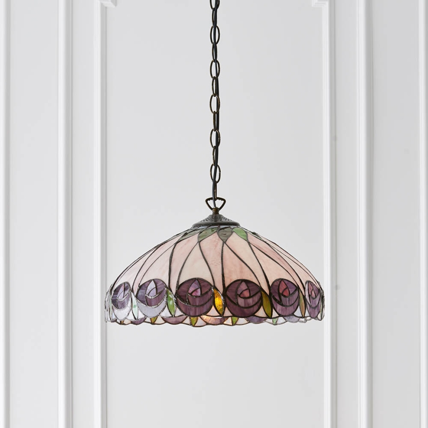 Endon 64176 - Pakabinamas šviestuvas ant grandinės Tiffany HUTCHINSON 1xE27/60W/230V skersmuo 40 cm