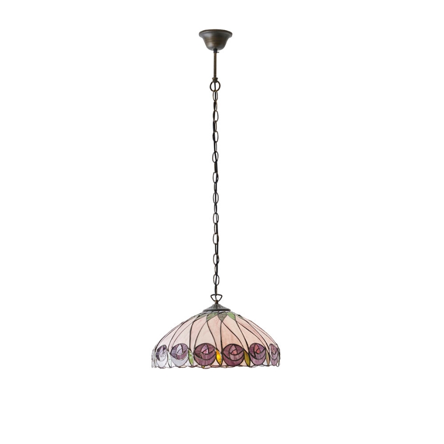 Endon 64176 - Pakabinamas šviestuvas ant grandinės Tiffany HUTCHINSON 1xE27/60W/230V skersmuo 40 cm