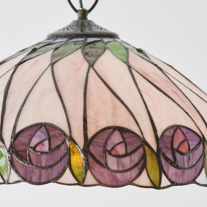 Endon 64176 - Pakabinamas šviestuvas ant grandinės Tiffany HUTCHINSON 1xE27/60W/230V skersmuo 40 cm