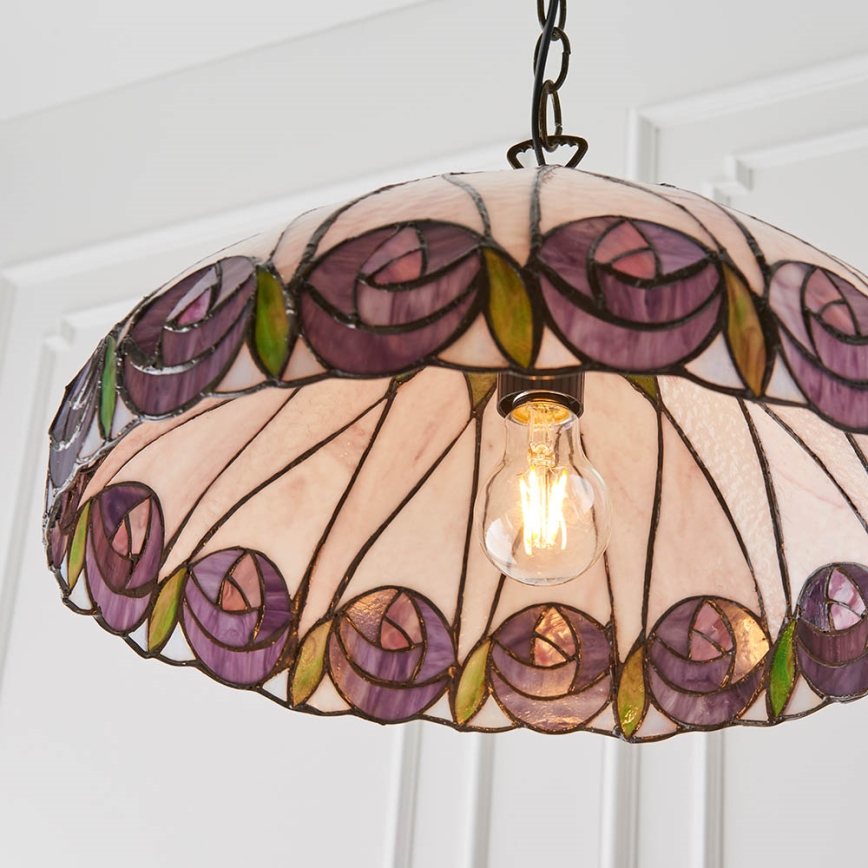 Endon 64176 - Pakabinamas šviestuvas ant grandinės Tiffany HUTCHINSON 1xE27/60W/230V skersmuo 40 cm