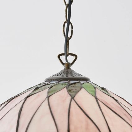Endon 64176 - Pakabinamas šviestuvas ant grandinės Tiffany HUTCHINSON 1xE27/60W/230V skersmuo 40 cm