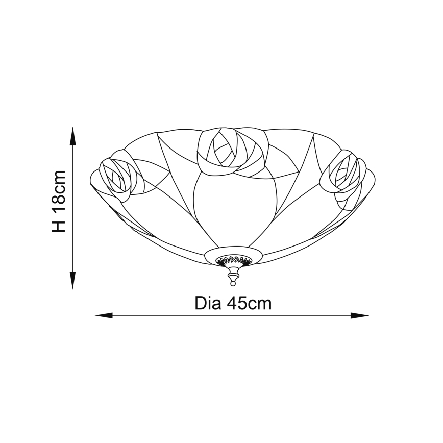 Endon 64182 - Lubinis šviestuvas INGRAM 2xE27/60W/230V diametras 45 cm
