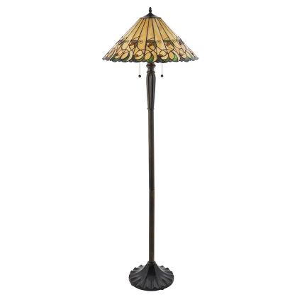 Endon 64192 - Pastatoma Tiffany stiliaus grindų lempa JAMELIA, 2xE27/60W/230V, Ø 50 cm