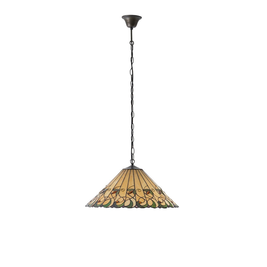 Endon 64194 - Tiffany pakabinamas šviestuvas ant grandinės JAMELIA 3xE27/60W/230V Ø 50 cm