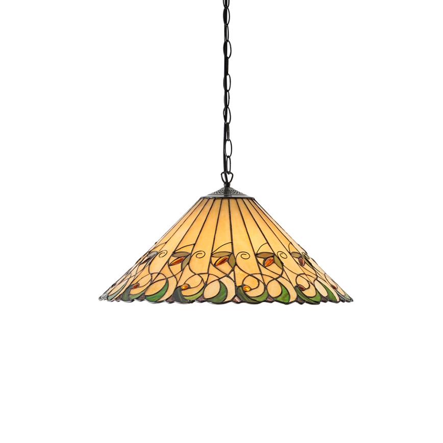 Endon 64194 - Tiffany pakabinamas šviestuvas ant grandinės JAMELIA 3xE27/60W/230V Ø 50 cm