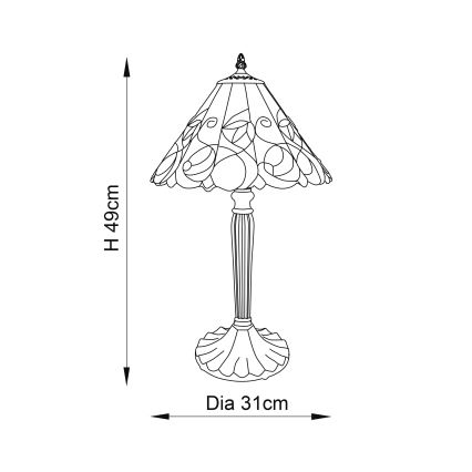 Endon 64195 - Stalo lempa JAMELIA 1xE27/60W/230V Ø 31 cm