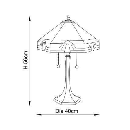 Endon 64286 - Stalinis šviestuvas NEVADA 2xE27/60W/230V diametras 40 cm