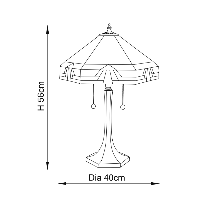 Endon 64286 - Stalinis šviestuvas NEVADA 2xE27/60W/230V diametras 40 cm
