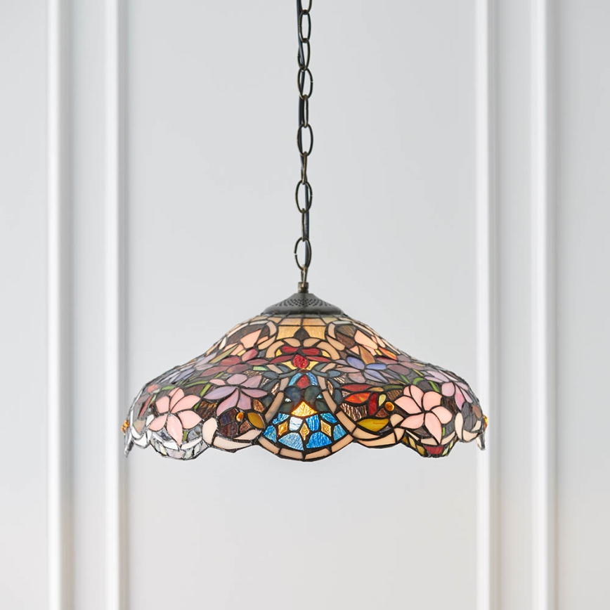 Endon 64325 - Liustra ant grandinės SULLIVAN 1xE27/60W/230V, skersmuo 40 cm