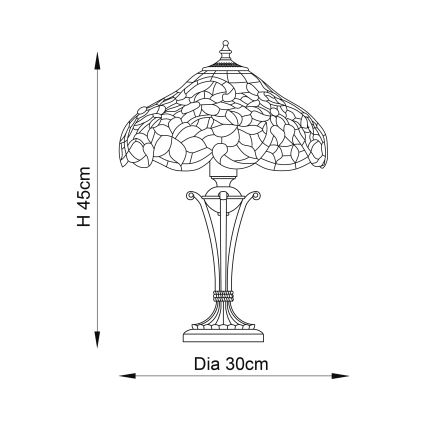 Endon 64327 - Stalinis šviestuvas SULLIVAN 2xE14/40W/230V diametras 30 cm