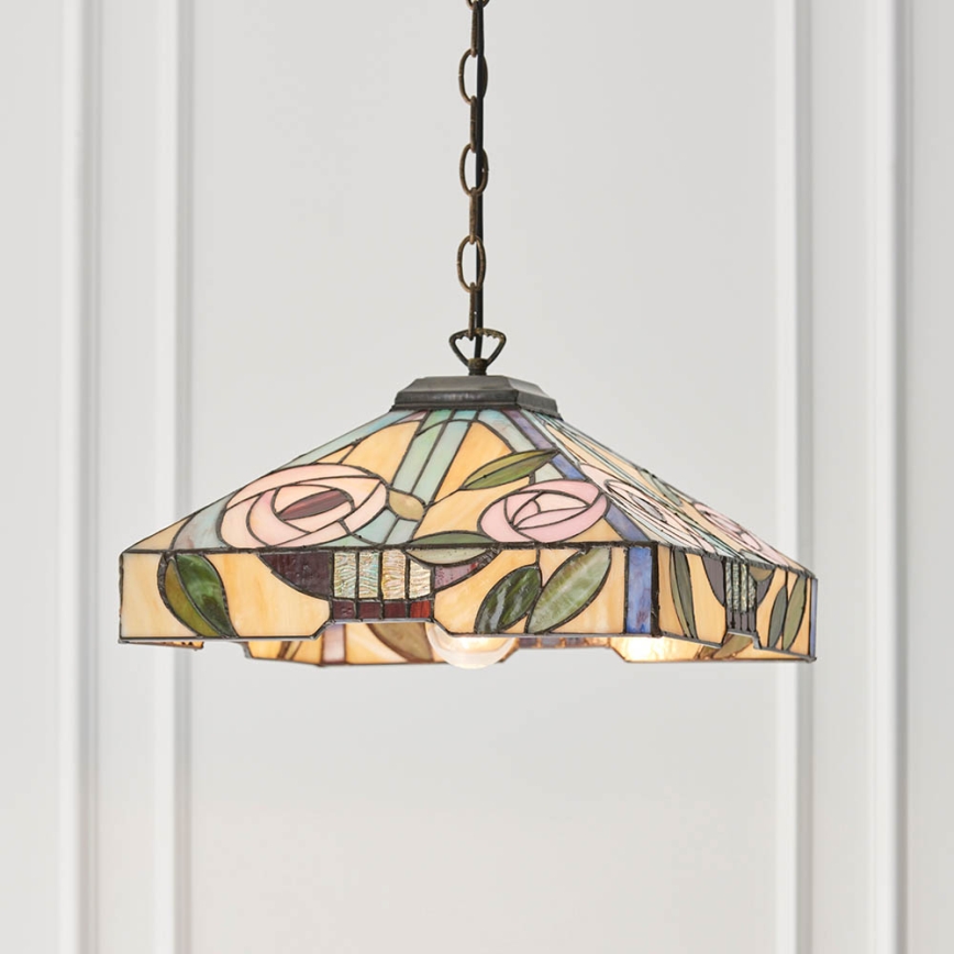 Endon 64385 - Pakabinama liustra su grandine Tiffany WILLOW, 1xE27/60W/230V, skersmuo 35 cm