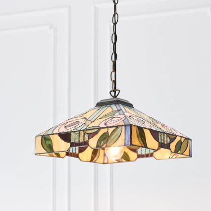 Endon 64385 - Pakabinama liustra su grandine Tiffany WILLOW, 1xE27/60W/230V, skersmuo 35 cm