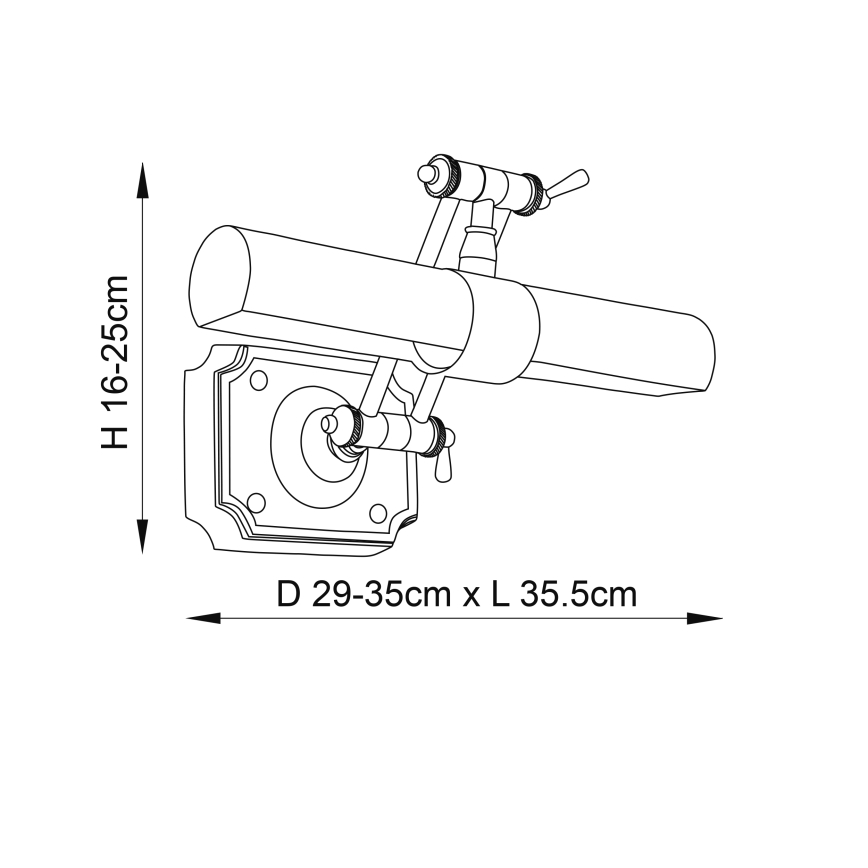 Endon 69832 - Paveikslo šviestuvas WINCHESTER 2xE14/6W/230V 35,5 cm žalvaris