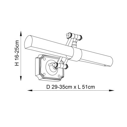 Endon 69833 - Paveikslų šviestuvas WINCHESTER 2xE14/6W/230V 51 cm žalvaris