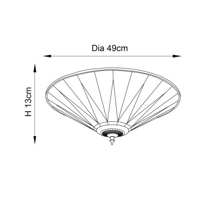 Endon 70240 - Lubinis šviestuvas DARK STAR 2xE27/40W/230V diametras 49 cm