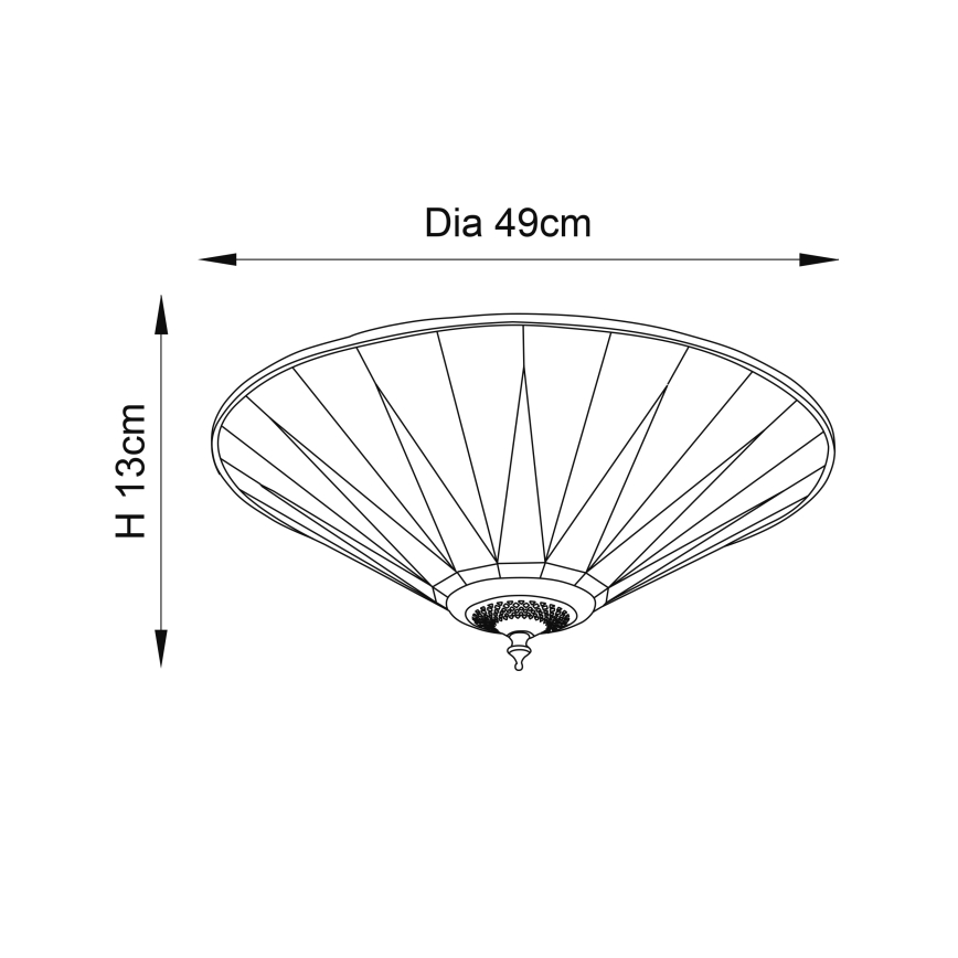 Endon 70240 - Lubinis šviestuvas DARK STAR 2xE27/40W/230V diametras 49 cm